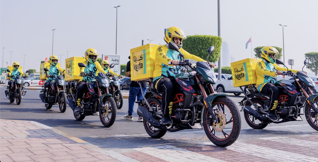 A YaBalash delivery rider on the road in Abu Dhabi.